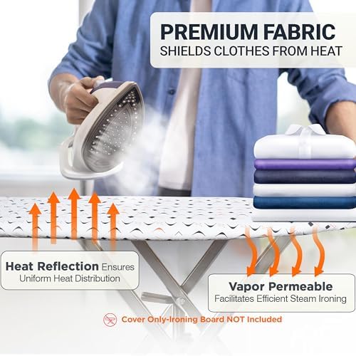 UniSimp Ironing Board Cover and Pad 15"x54" Extra Thick Natural Cotton - Image 6