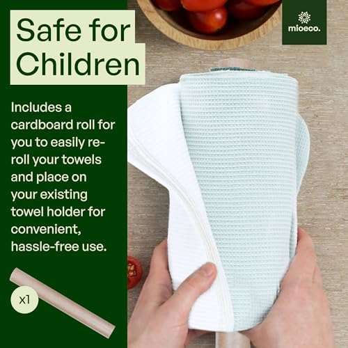 mioeco 24 Pack Reusable Kitchen Paper Towels, Organic Multicolor Cloths - Image 5