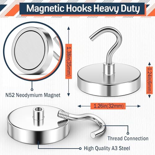 FINDMAG Magnetic Hooks for Cruise Cabins, 110 LB Magnetic Hooks - Image 2