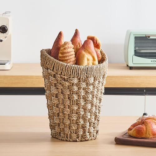Handwoven Seagrass Boho Front Door Basket - Image 6