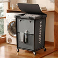 Laundry Hamper with Wheels and Lid, 150L Large Rolling Laundry Basket Gray by OLLDIDE