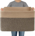 JMvicyroam 65L Large Woven Cotton Rope Blanket Basket, Jute&Black by JMvicyroam