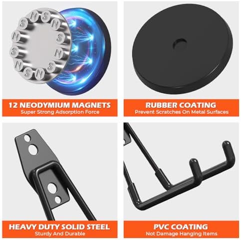 4 PCS Large Strong Magnetic Hooks Heavy Duty, 3.5in Ndfeb Magnet - Image 4