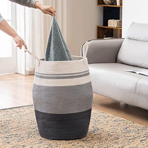 Large Laundry Basket Hamper Woven Blanket Basket Clothes Hamper - Image 2