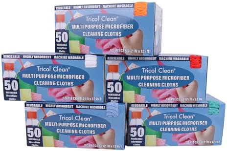 Tricol Clean 50PK Profesional Resuable Lint Free Microfiber Edgeless Cleaning - Image 7