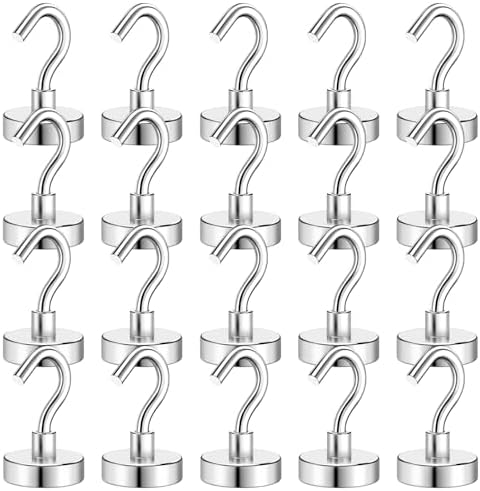 20Pcs Magnetic Hooks, 50Lbs Heavy Duty Magnets Hooks by VSKIZ
