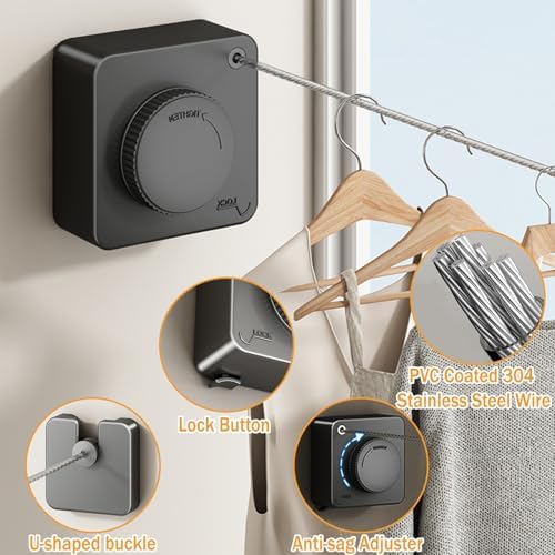 Retractable Clothes Line Outdoors Indoor, Retractable Clothesline Outdoor - Image 4