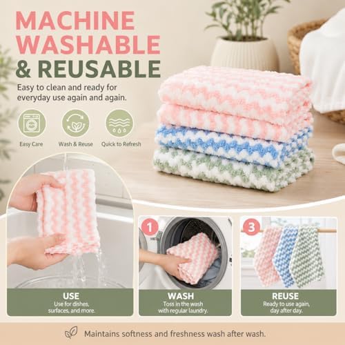10PACK Kitchen Cleaning Cloths, Microfiber Dish Cloths: All-Purpose - Image 5
