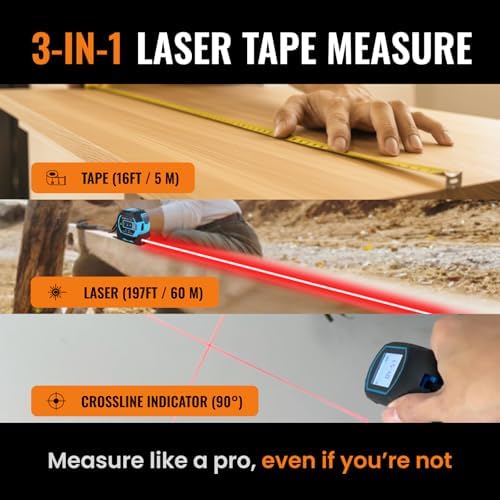 The Almighty Ruler Laser Tape Measure | Smart Range Finder | 196ft/ 60m - Image 2