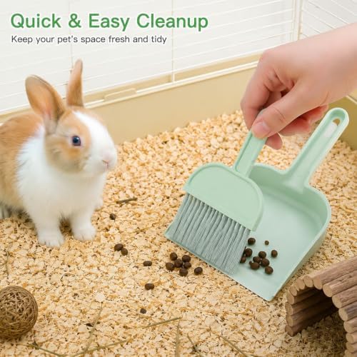 Cage Cleaner for Guinea Pigs Mint Green Mini Dustpan and Brush Set for - Image 6