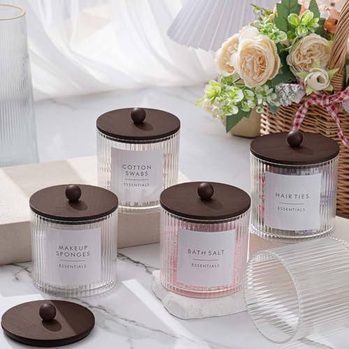 6 Pcs Plastic Holder Dispenser Bathroom Jars - Image 5