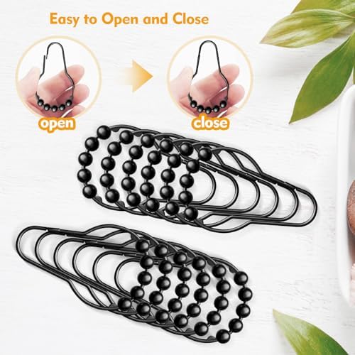 12 PCS Shower Curtain Hooks, Practical Black Shower Curtain Hooks - Image 5