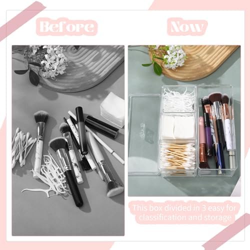 2 Layer Qtip Holder Transparent 3 Compartments Cotton Ball and Swab Holder - Image 3