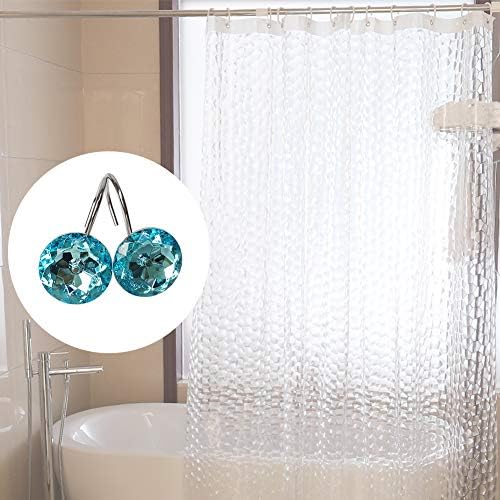 12 Pcs Bling Rhinestones Shower Curtain Hooks Bathroom Rolling Hooks - Image 2