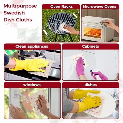 wlich 10PCS Swedish Dishcloths for Kitchen, Reusable Dish Rags for Washing - Image 6