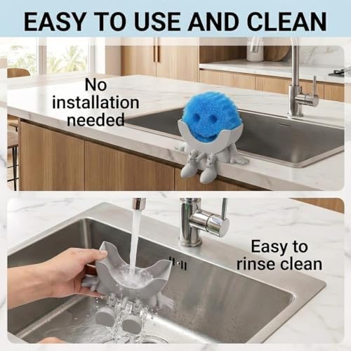 Creative Drainage Sponge Holder: Traceless Glue, 3D Printed Funny Kitchen Sink - Image 6