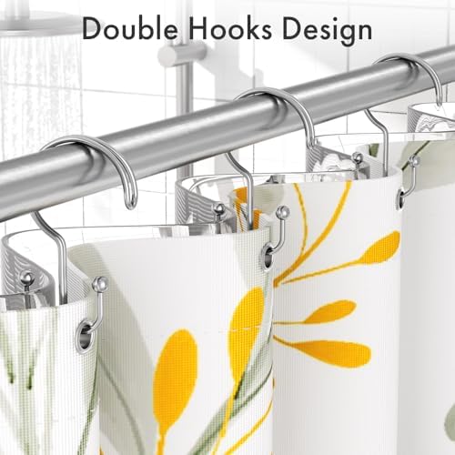 Bathway Shower Curtain Hooks Ring Chrome, Rust Proof Metal Shower Hooks - Image 3