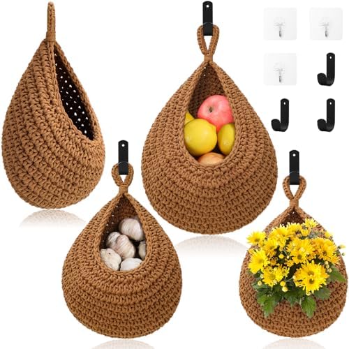 Boho Decor Hanging Fruit Baskets by OGOTEZ