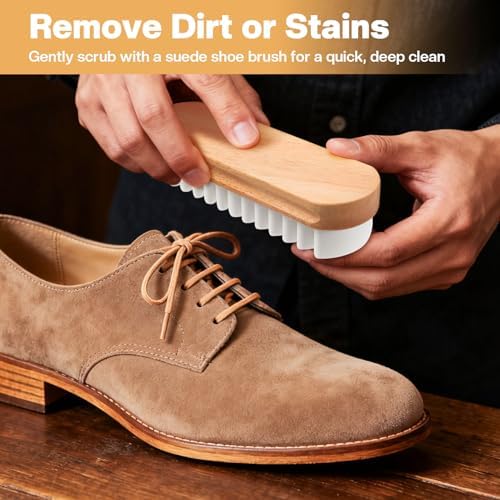 2 Pcs Suede Shoe Brush Nubuck Leather Cleaner Shoes Shine Dauber Crepe - Image 6