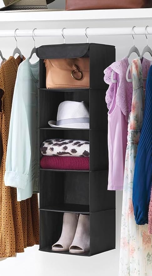 Whitmor 5 Tier Shelf Hanging Closet Organizer, Hanging Shelves by Whitmor