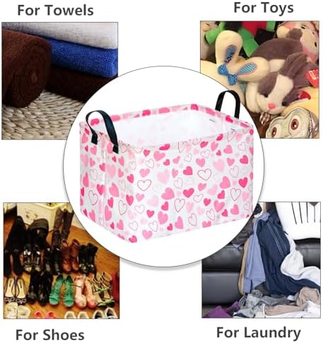 MAIZMZ Girls Gift Basket Heart Print Storage Cube - Image 6