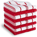 KitchenAid Albany Dishcloth 8 Pack Set, Passion Red/White by KitchenAid