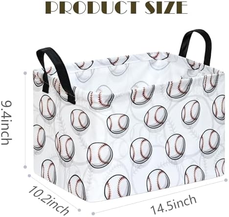 Kids Storage Basket Empty, Baseball Waterproof Storage Bins Organizer, Foldable - Image 7