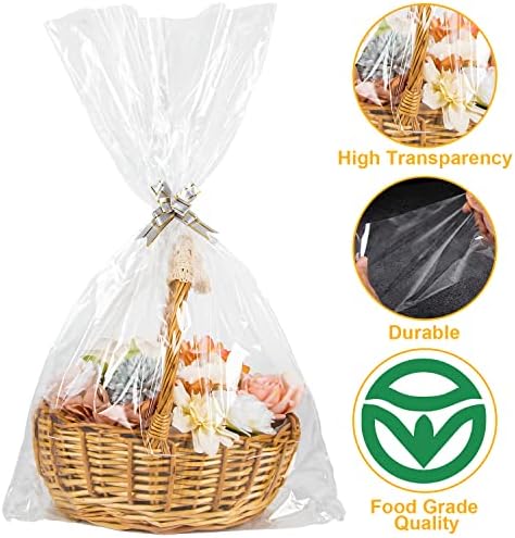Labeol 50pcs Cellophane Bags 3 Sizes Cellophane Wrap - Image 5