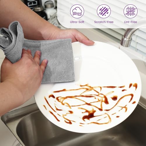 Microfiber Cleaning Cloths-12 Pack, Microfiber Towels - Image 3