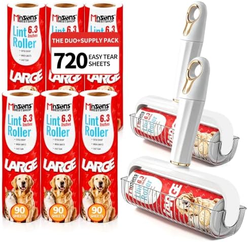 Minson’s BestShop Extra Sticky Lint Roller, 6.3” Extra Wide by MinsonsBestShop