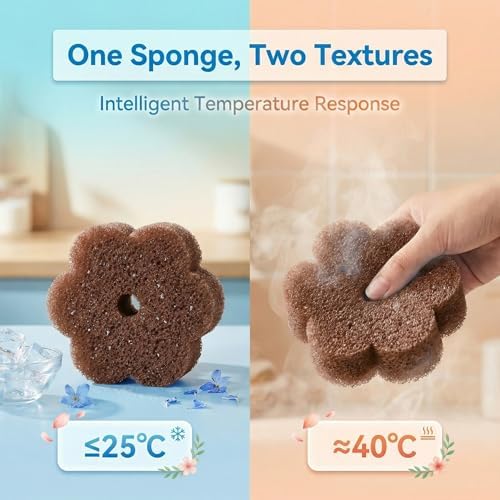 Scrub Flower Temperature Sensitive Sponges, Earth Dahlia - Image 4