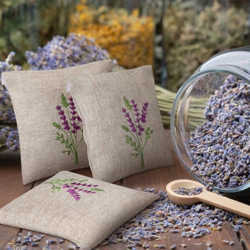SATINIOR 6 Pack 6x6 Inch Embroidered Lavender Sachet Bags Sachet Empty Bags - Image 5