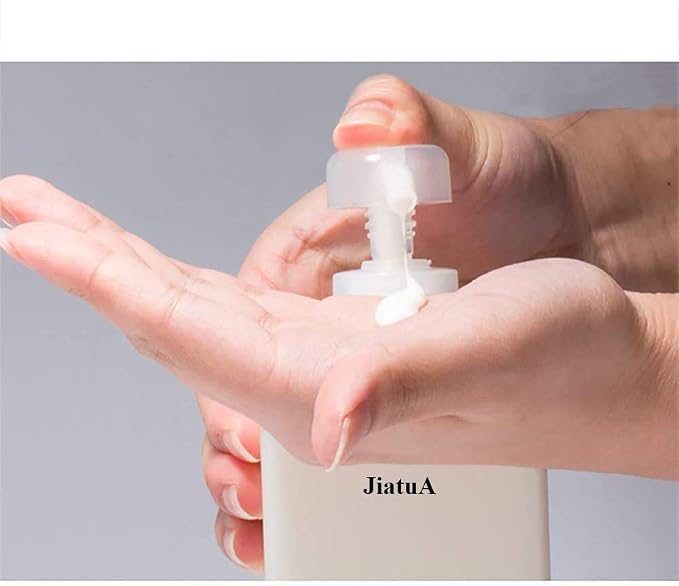 Plastic Pump Bottle Refillable Lotion Soap Dispenser 15oz White 2 Pack | Sturdy - Image 3