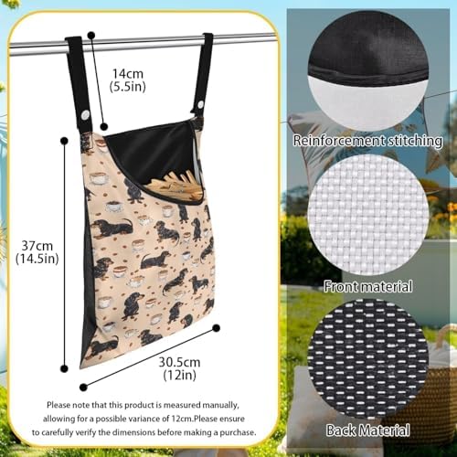 Dachshund Puppy Clothespin Bag Fashion Hanging Storage Organizer Clothes Pin - Image 6