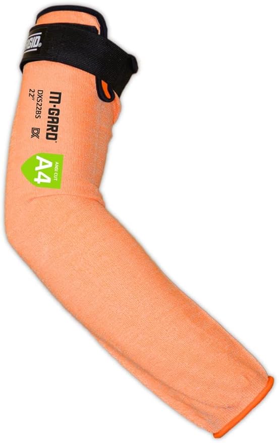 MAGID Cut Resistant Protective Arm Sleeves , 120 Pair, Orange I Thumbslot: No, 22"