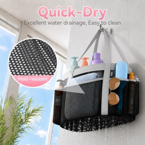 YASONIC Double Handles Mesh Shower Caddy Portable - Image 4
