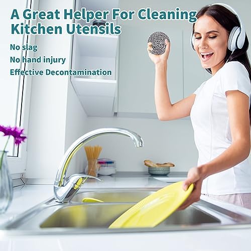 Carrie Joe Stainless Steel Scourer Heavy Duty Scrubber Pads Steel Wool Pack of 6 - Image 4