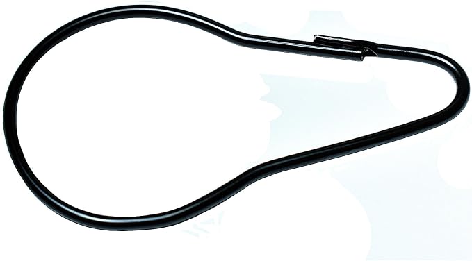 Black Shower Curtain Rings Metal Hooks Ring Rustproof by GOTOONE