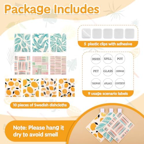 Lucomb 10 Pack Swedish Dishcloths Washable, Reusable Swedish Cloths - Image 3