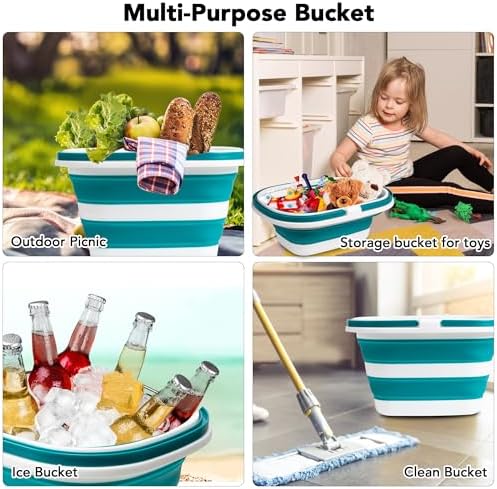 Large Collapsible Mop Bucket, 16L Plastic Bucket - Image 6