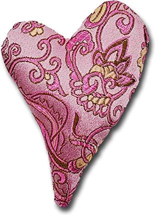 6" Handmade Satin Essence Heart Sachet Pillow – Flaxseed Fill, Lavender Scented by CandiAndi