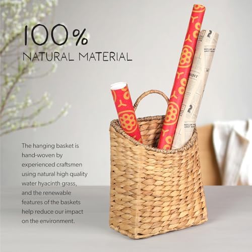 Woven Hanging Water Hyacinth Baskets, Hanging Wall Wicker Basket, Handmade - Image 4