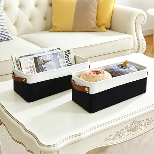 Bagnizer Small Fabric Storage Baskets, Decorative Basket - Image 4