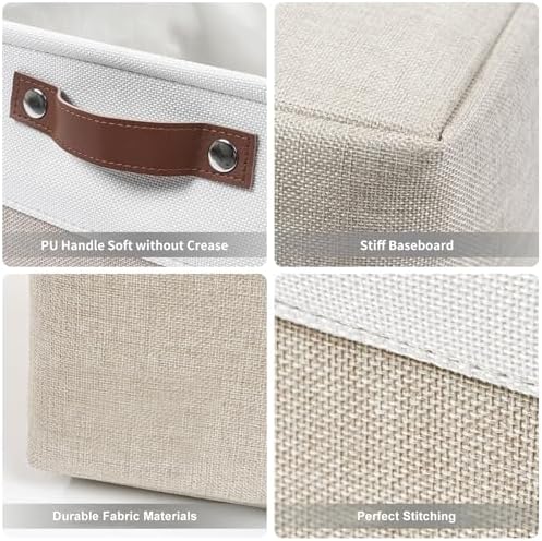 Bagnizer 13x13 Cube Storage Bins, Collapsible Fabric Storage Box, 4 Pack Closet - Image 6