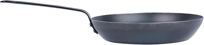 Met Lux 9.5 Inch Fry Pan, 1 Lightweight Frying Pan - Induction-Ready, Triple-Riveted, Black Carbon Steel Cooking Skillet, Durable, For Searing, Sauteing, And Browning Food - Restaurantware