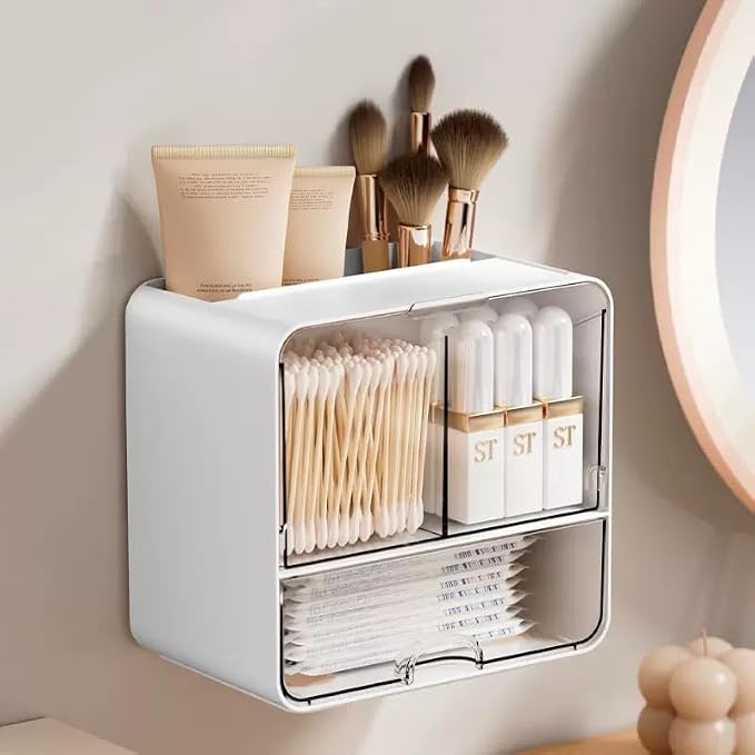 Qtip Holder for Bathroom Container, Wall Mounted & Countertop Cotton Swab by Unknown