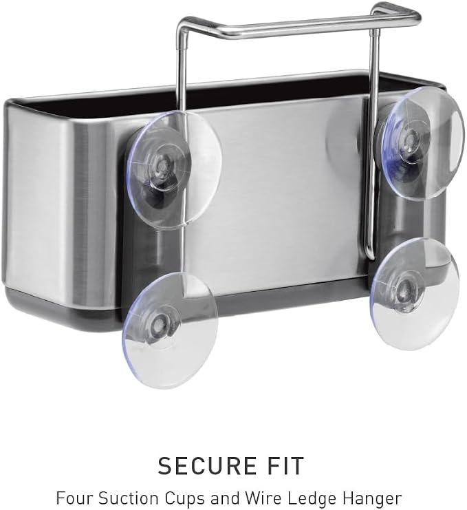 simplehuman Slim Sink Caddy Sponge Holder, Brushed Stainless Steel - Image 4