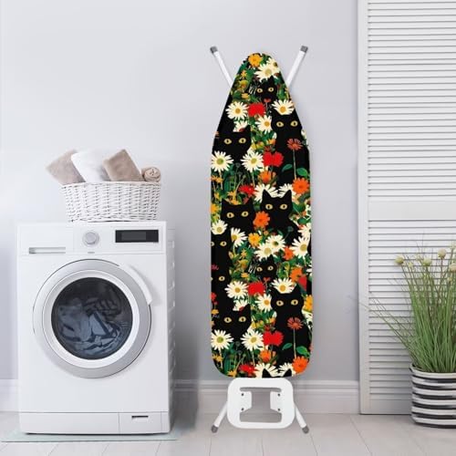 Black Cat Floral Ironing Board Covers Standard Washable Ironing Board Protector - Image 3