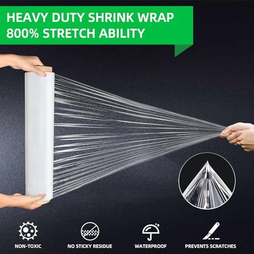 Stretch Wrap Rolls, Shrink Wrap 18in x 1500ft 4 Pack, Heavy Duty Pallet Wrap - Image 3