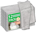 12Pcs Non Scratch Wire Dish Cloth, Steel Mesh Dishcloths, Scrub Cloths by LESSISMORE